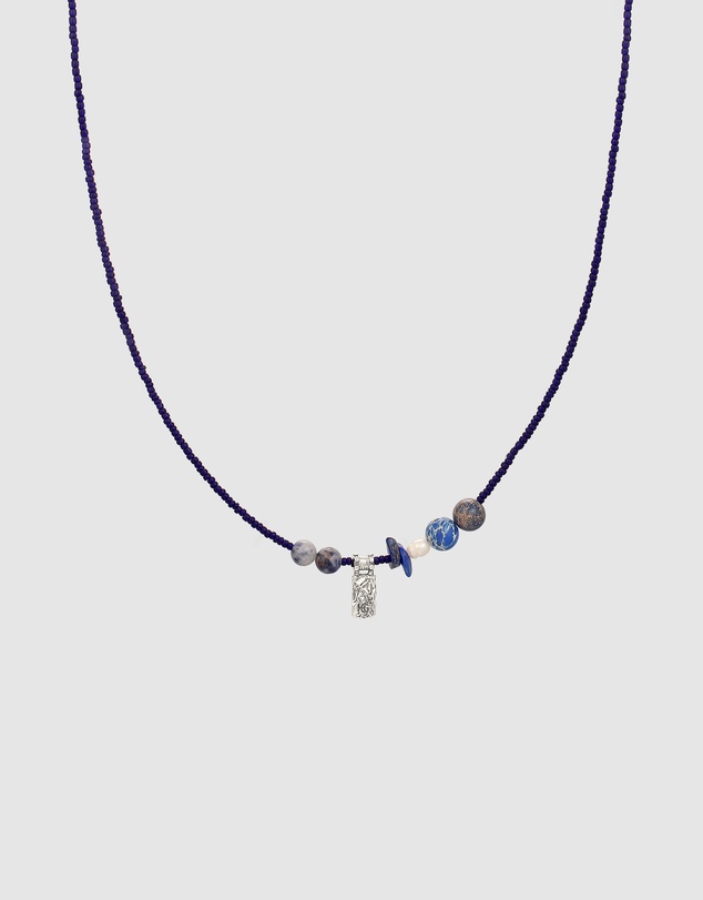 Haze & Glory - ICONIC EXCLUSIVE - Necklace Men Deep Blue Gemstone 925 Sterling Silver
