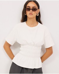 Calli - Harry Smocked Crewneck Top
