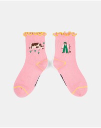 Bobo Choses - Farm Adventure Ruffled Short Socks - Kids