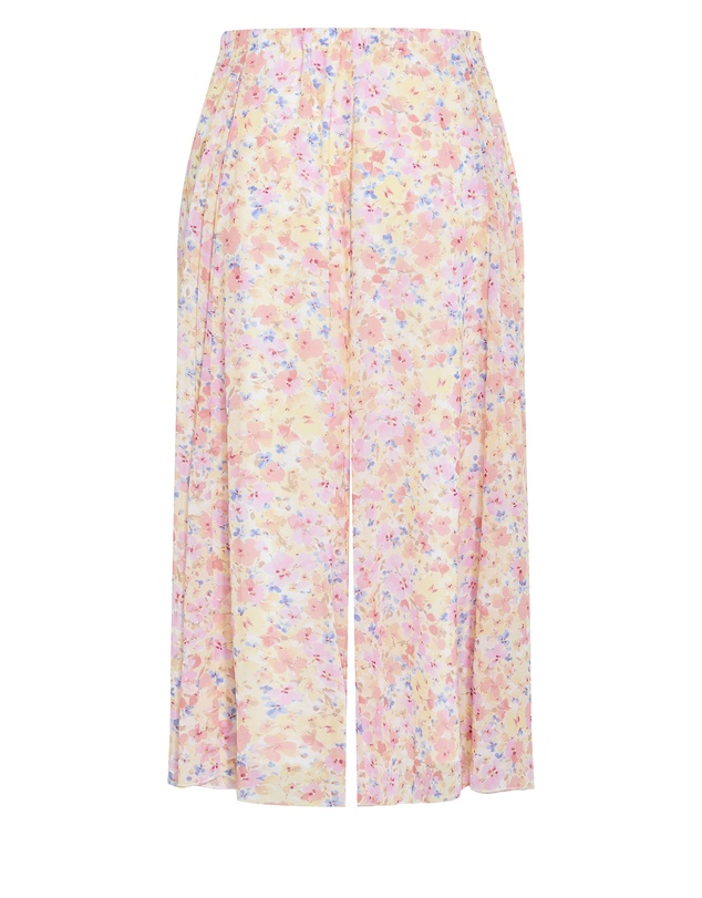 City Chic - Plus size Vintage Ditsy Print Skirt - lemon