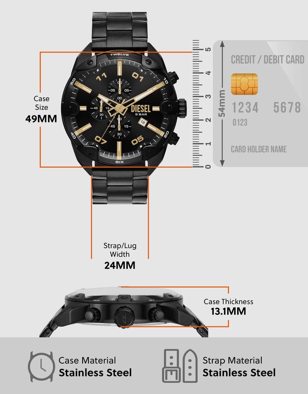 Diesel - Spiked Black Chronograph Watch