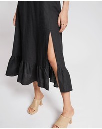 & Other Stories - Puff Sleeve Linen Midi Dress