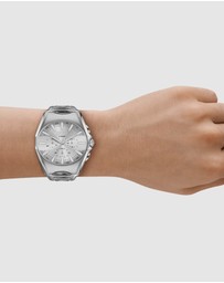 Diesel - D-Curve Silver Tone Chronograph Watches