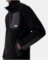 Hunter - Athol Half Zip Borg Fleece Jacket Black