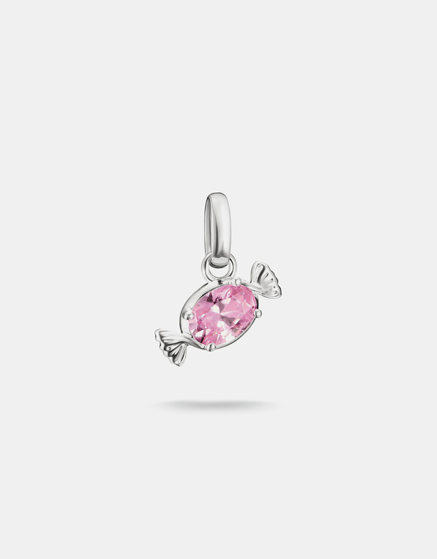 THOMAS SABO - Silver-Plated Candy Charm with Pink Zirconia