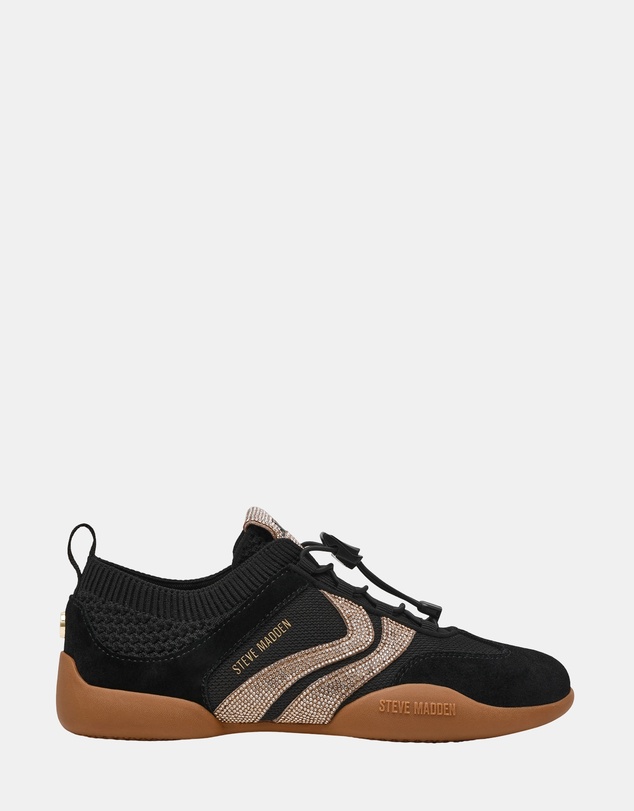 Steve Madden - Biscotti-R Black/Gold Sneakers