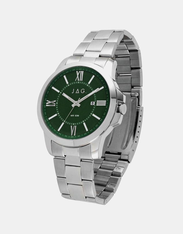Jag - Xavier Mens Green Dial 44mm Silver Watch