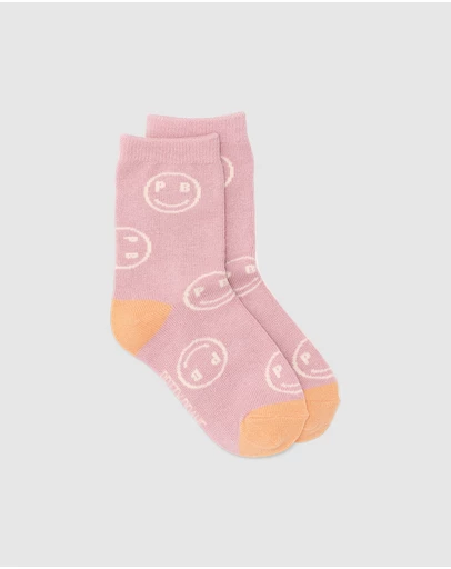 Pretty Brave - 2-PACK SMILEY SOCKS Blush/White