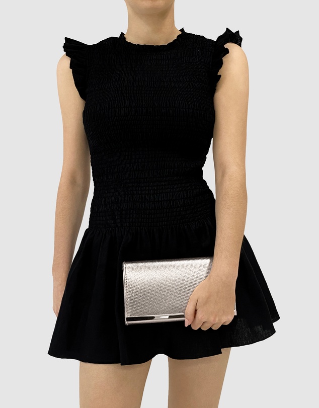 Olga Berg - Maddie Metallic Embossed Foldover Clutch