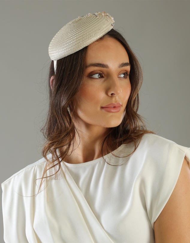Morgan & Taylor - Zora Beret Fascinator in Beige