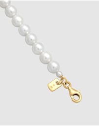 Kuzzoi - ICONIC EXCLUSIVE - Necklace Male Shell Pearl White 925 Sterling Silver Gold Plated
