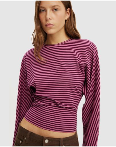 Madi Stripe Blackberry Belle/ Pink Berry