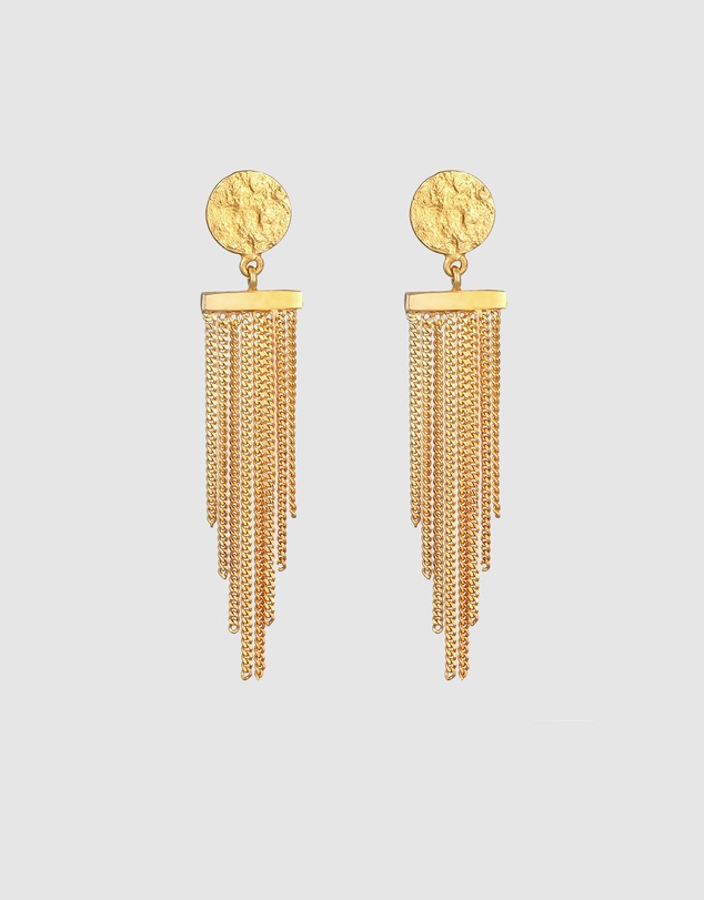 Elli Jewelry - Chain Stud Earrings in Gold-Plated 925 Silver