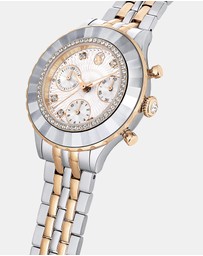 Swarovski - Octea Chrono Watch, Swiss Made, Metal Bracelet, Rose Gold Tone, Mixed Metal Finish