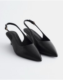 & Other Stories - Leather Wedge Slingback Pumps