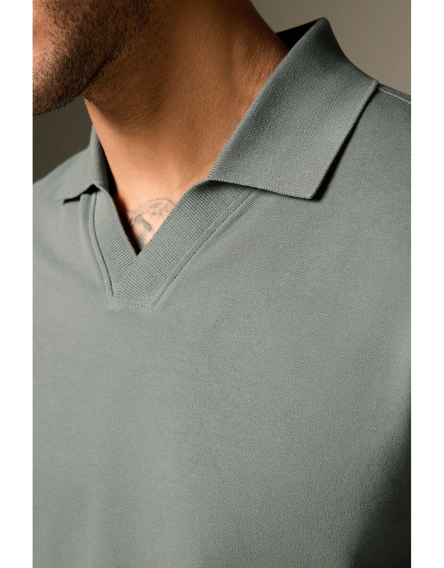 NEXT - Short Sleeve Cuban Collar Pique Polo Shirt