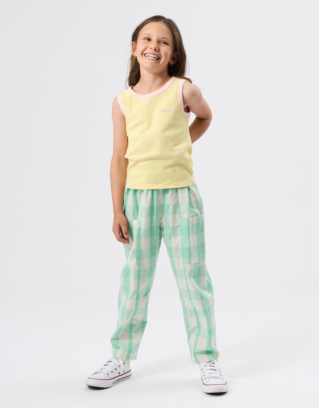 Goldie + Ace - Embroidered Colour Pop Rib Singlet - Babies-Kids