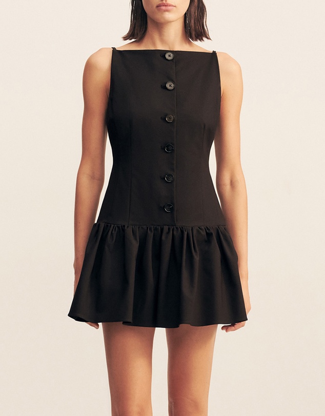 Shona Joy - Lani Drop Waist Square Neck Mini Dress