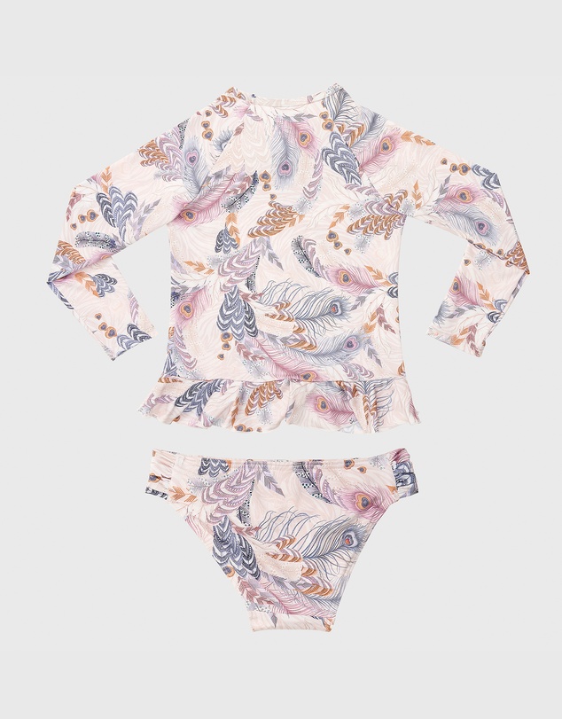 Aqua Blu Kids - Plumeria Long Sleeve Rash Vest Set - Kids