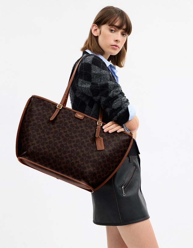 Coach - Signature Coated Canvas Taxi Tote Bag