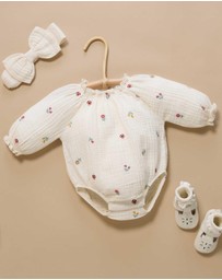Purebaby - Embroidered Bodysuit -Kids-Babies