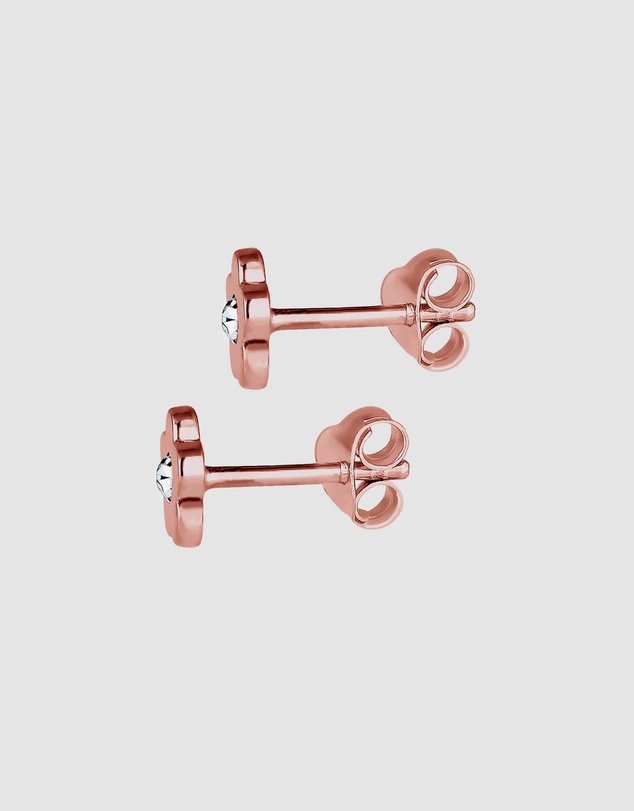 Elli Jewelry - Earrings Kids Flower Crystals 925 Sterling Silver Rose Gold-Plated