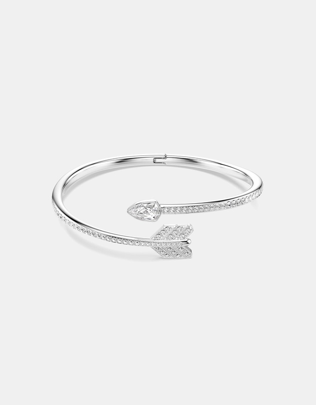 Swarovski - Idyllia Bangle, Mixed Cuts, Arrow, White, Rhodium Plated