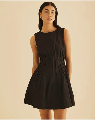 Atmos&Here - Anna Pintuck Shift Mini Dress