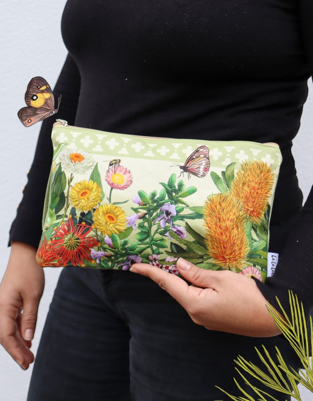 La La Land - Clutch Purse Botanical Blooms Flowers