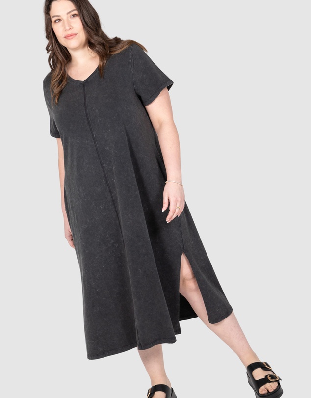 Love Your Wardrobe - Kara Acid Wash T-shirt Dress