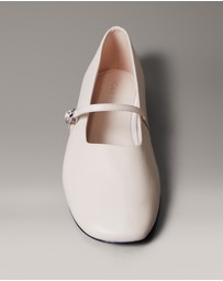 Calvin Klein - Leather Square Toe Ballerinas