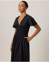 Tussah - Maysen Linen Blend Pintuck Midi Dress