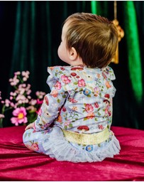 Fleur Harris - 'Curious Bunny' Fabulous Frilled Legging in Cornflower Check
