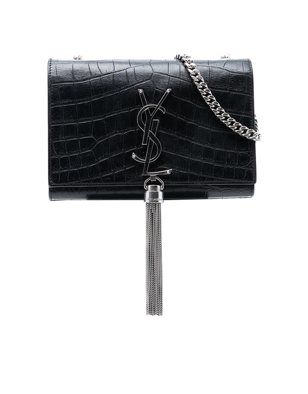 Pre-Loved by Azura Reborn - Pre-Loved Small Croc Embossed Leather Monogram Kate Tassel Crossbody