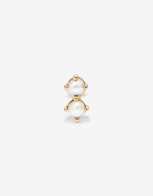 Michael Hill - Cultured Freshwater Pearl Two-Stone Helix Earring in 10kt Yellow Gold