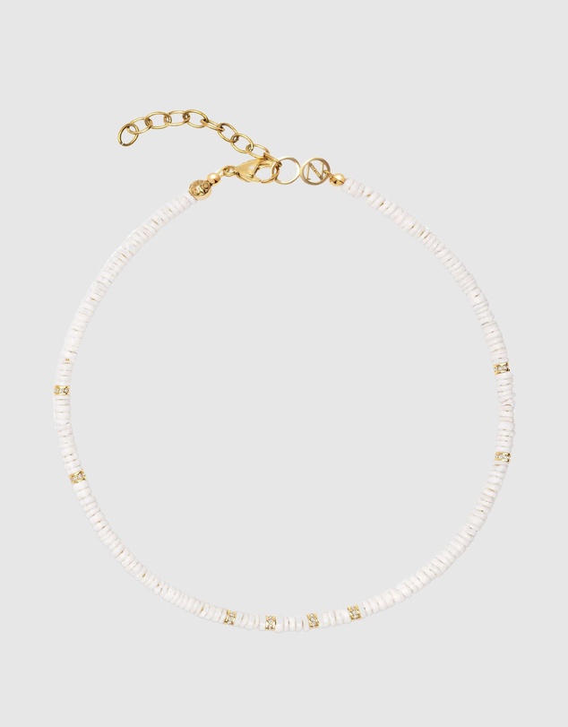 Nialaya Jewellery - Shell Necklace with Gold Details