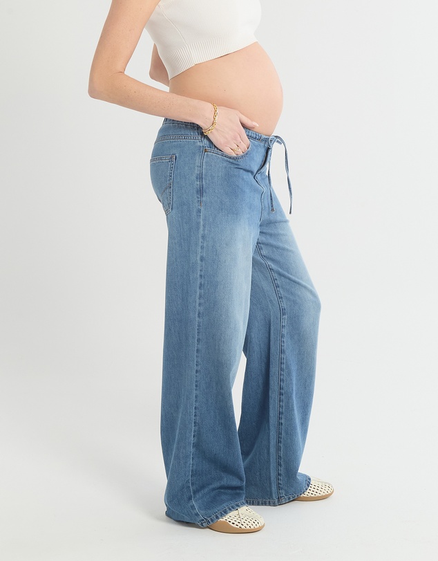 Soon Maternity - Draped Drawstring Jeans