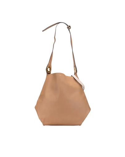 Burberry - Pre-Loved Bicolor Calfskin Grommet Hobo