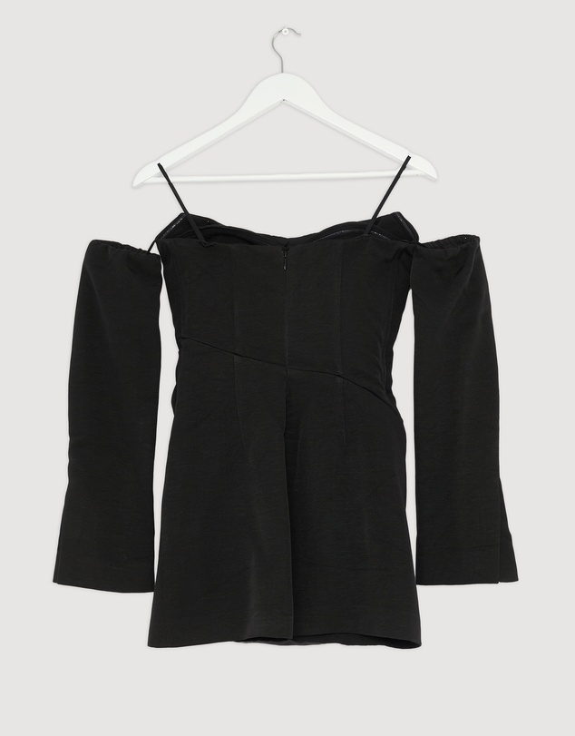 Revibe - Repaired Shona Joy Oakley Strapless Draped Mini Dress - AU 6