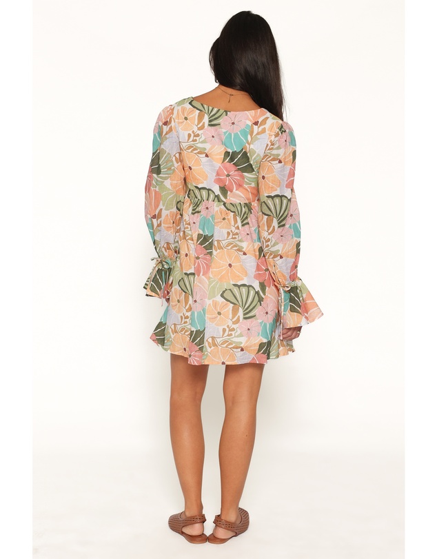 Petal & Pup - Aruna Mini Dress - Retro Orange Floral