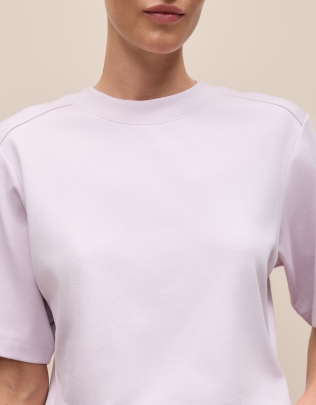 Trenery - Cotton Modal Interlock T-shirt in Lilac