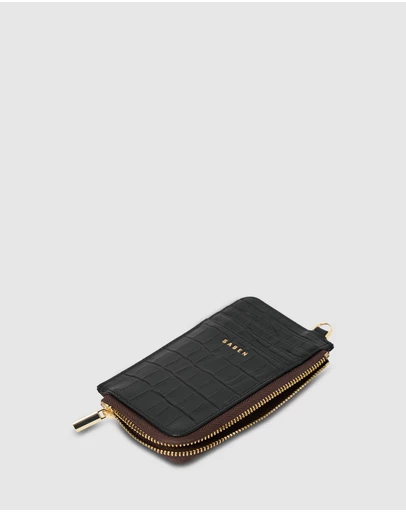 SABEN - Winona Card Holder Black Croc