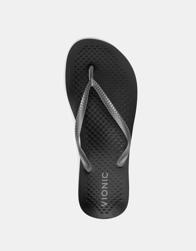 Vionic - Noosa Solid Toe Post Sandal - Black/Pewter