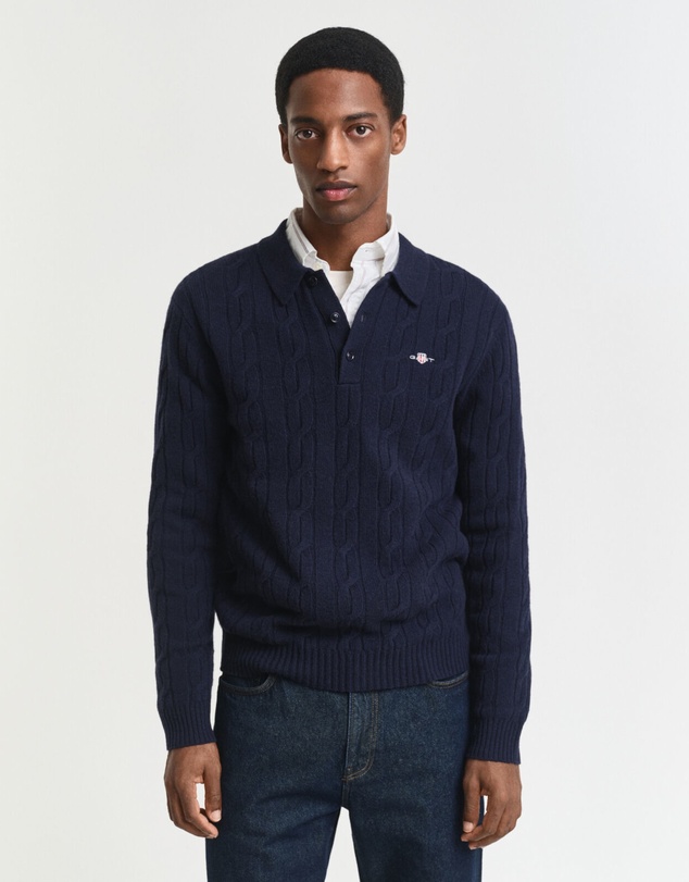 Gant - Lambswool Cable Polo