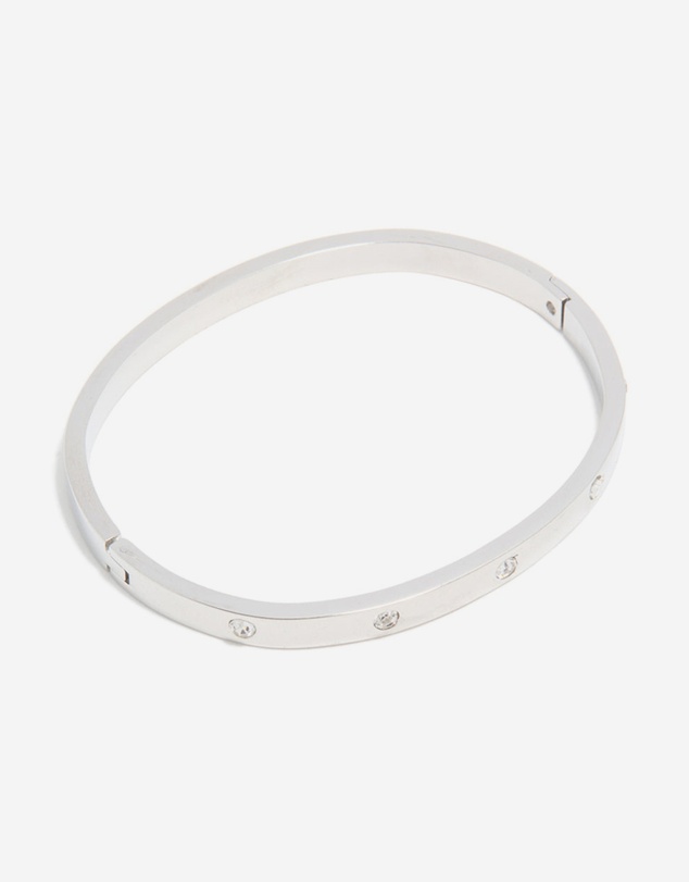 Lovisa - Waterproof Stainless Steel Diamante Hinged Bangle