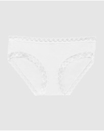 Natori - Bliss Lace Trim Pima Cotton Hipster Girl Brief