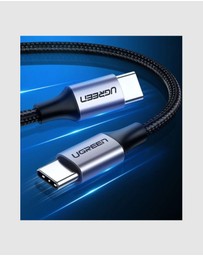 Ugreen - UGREEN USB-C 2.0 Male to USB-C 2.0 Male Cable 1m 60W Fast Charging 480 Mbps Data Transfer Braided
