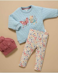 Purebaby - Butterfly Thick Pocket Leggings -Kids-Babies