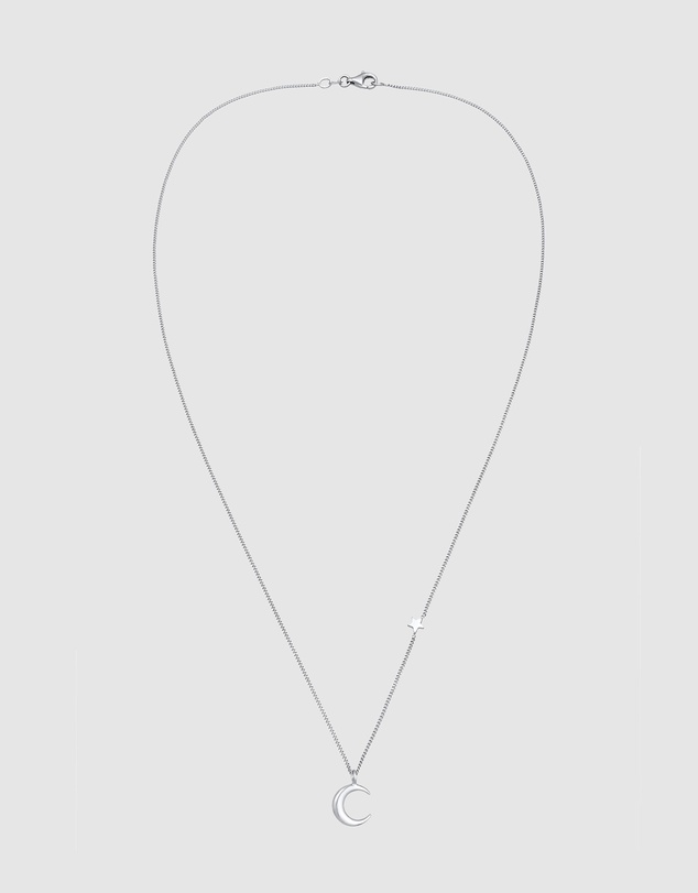 Elli Jewelry - Necklace Pendant Crescent Moon Star Astro in 925 Sterling Silver