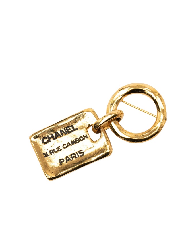 Pre-Loved by Azura Reborn - Pre-Loved Gold Plated Rue Cambon Tag Brooch